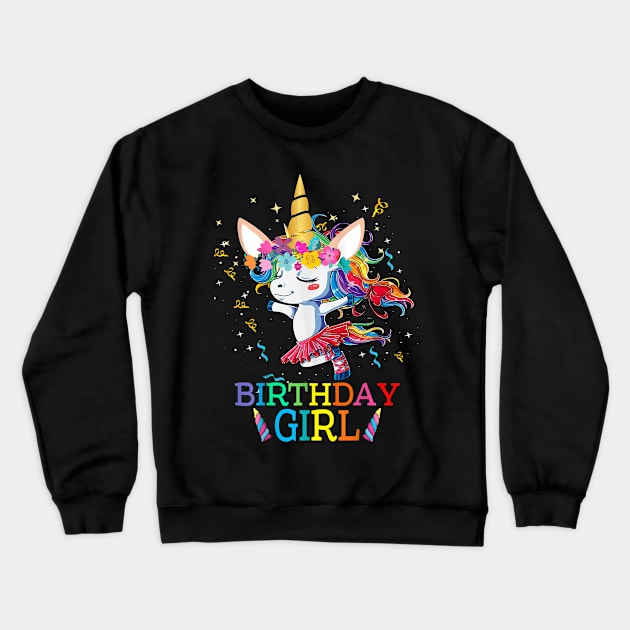 Birthday Girl Unicorn Birthday Gift Funny Crewneck Sweatshirt by dashawncannonuzf